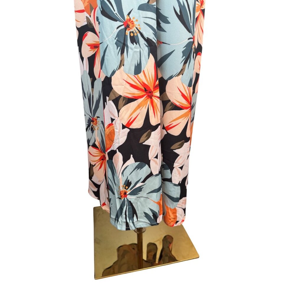 2/$50 NEW XL Summer Floral V-Neck High-Waisted A-Line Maxi Dress Beach Multicolo - Picture 15 of 16